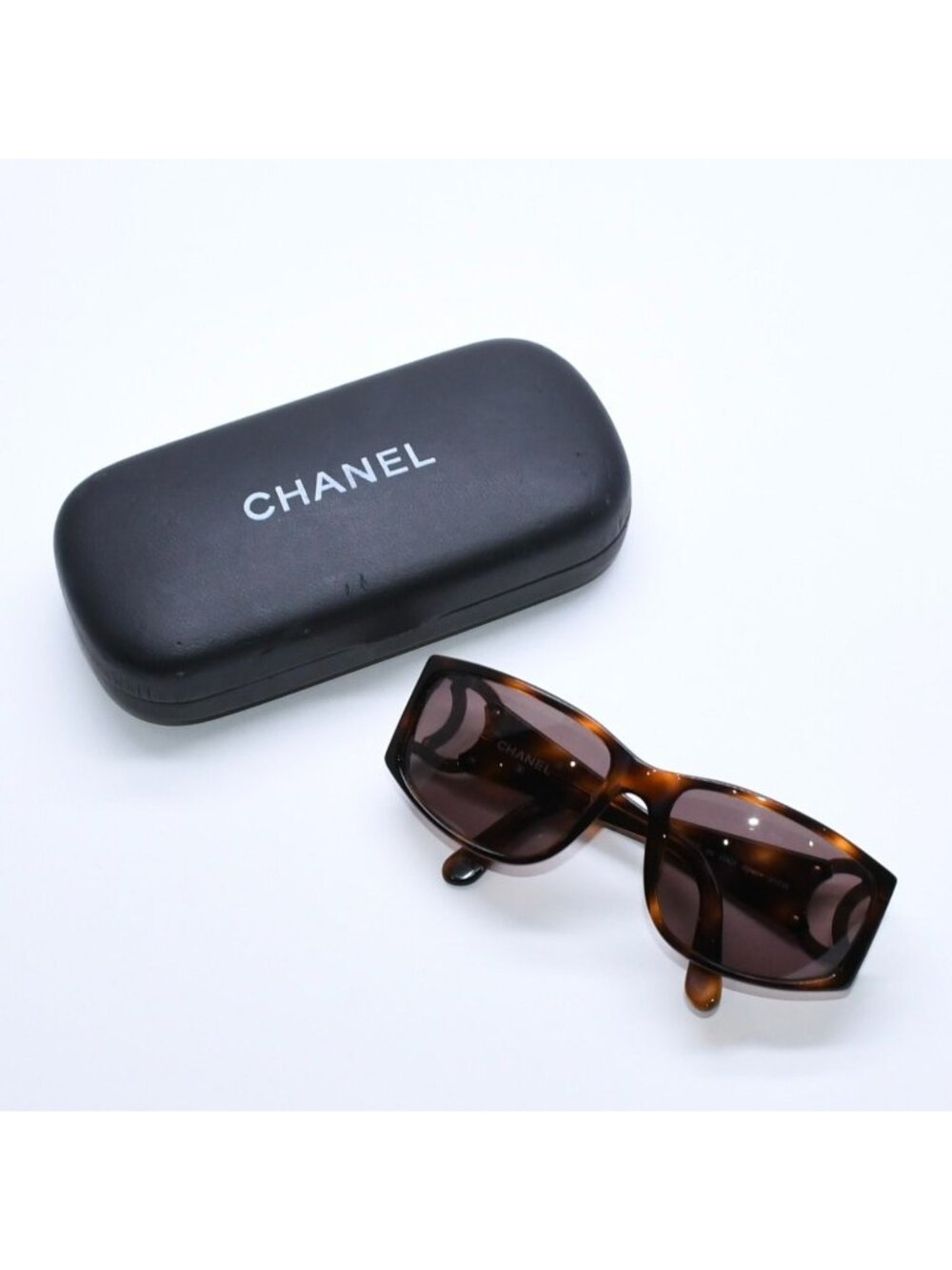 Chanel CC Logo Sunglasses Acetate Metal Brown Gold Eyewear
